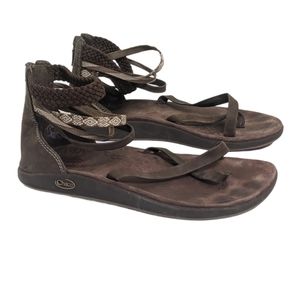 Chaco Sandals Size 7 Strappy Brown Leather